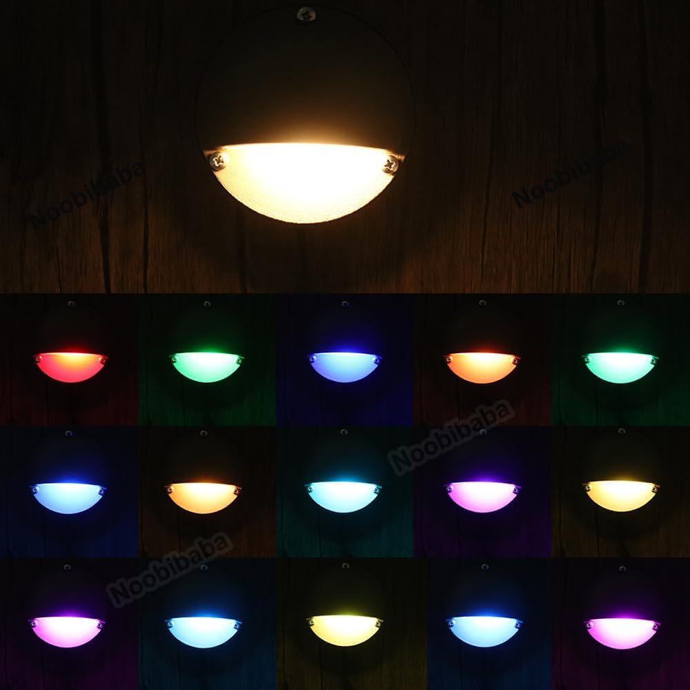 Low Voltage LED Deck Lights Color Changing, 2W 12-24VAC/DC Replaceable RGBW G4 LED Bulb for Christmas Low Voltage Deck Lighting 2-Count with Waterproof Connectors