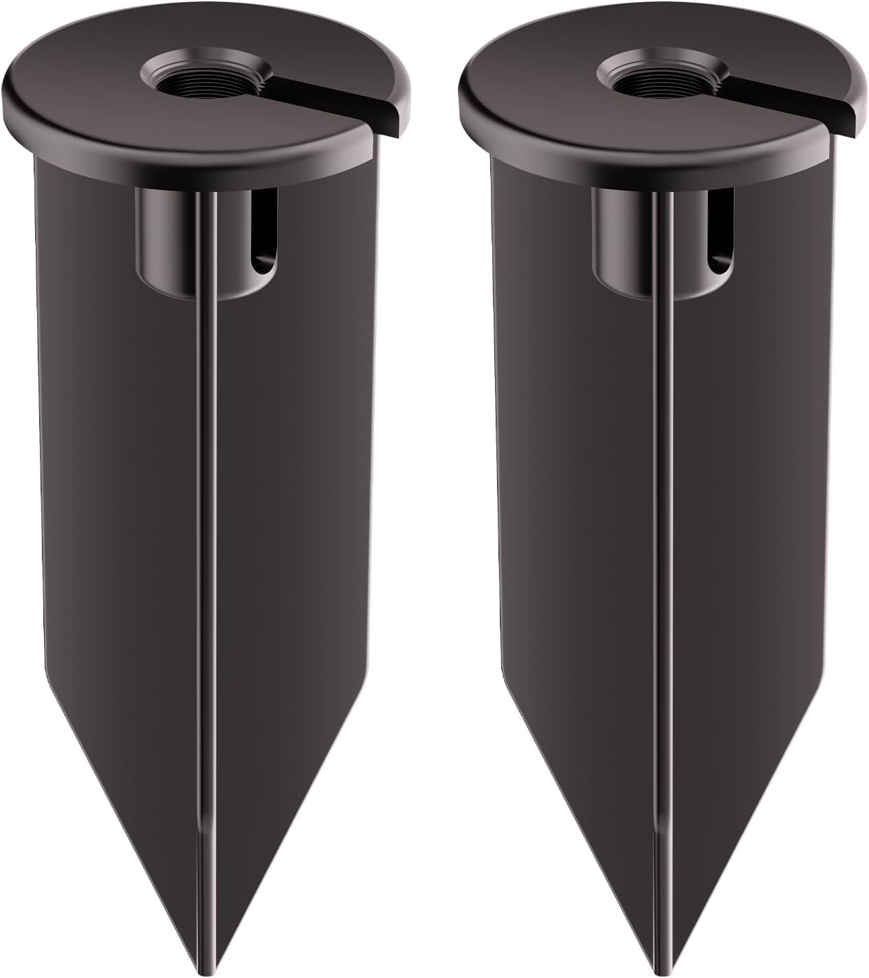 Landscape Lighting Stakes 1/2 NPT Female Thread Landscape Light Stakes Replacement 8 2/3" Length 2" Diameter with Side Wire Way for Easy Installation, 5-Count