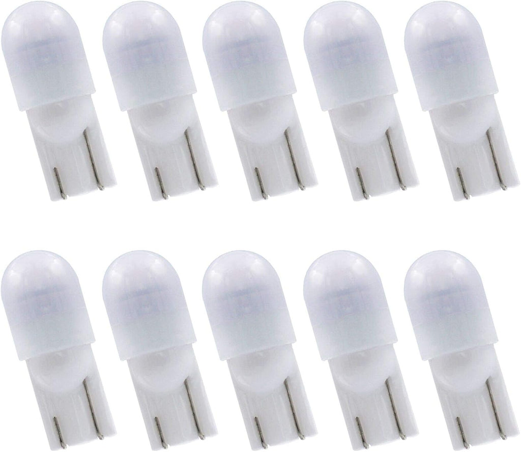 T10 Wedge Base LED Bulb 12V DC 1W, T5 T10 Low Voltage Landscape Light Bulbs, 4 Watts Incandescent Bulb Equivalent, Soft Warm White 2700K 10-Count