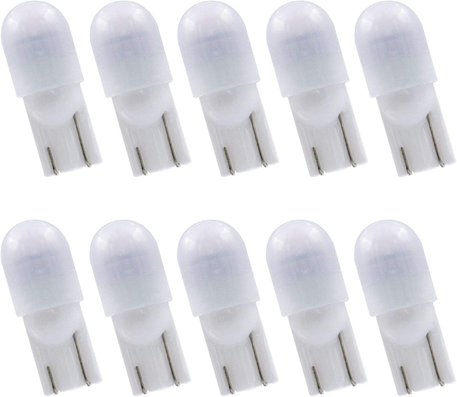 T10 Wedge Base LED Bulb 12V DC 1W, T5 T10 Low Voltage Landscape Light Bulbs, 4 Watts Incandescent Bulb Equivalent, Soft Warm White 2700K 10-Count