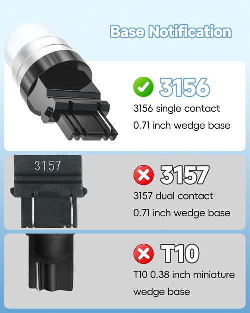 3156 LED Bulb S8 Wedge LED Bulb, 12V 24V 2W 3156 S8 Landscape Light Bulbs for Outdoor Pathway Driveway Lights, 15W Halogen Bulbs Replacement Warm White 2700K 6-Count