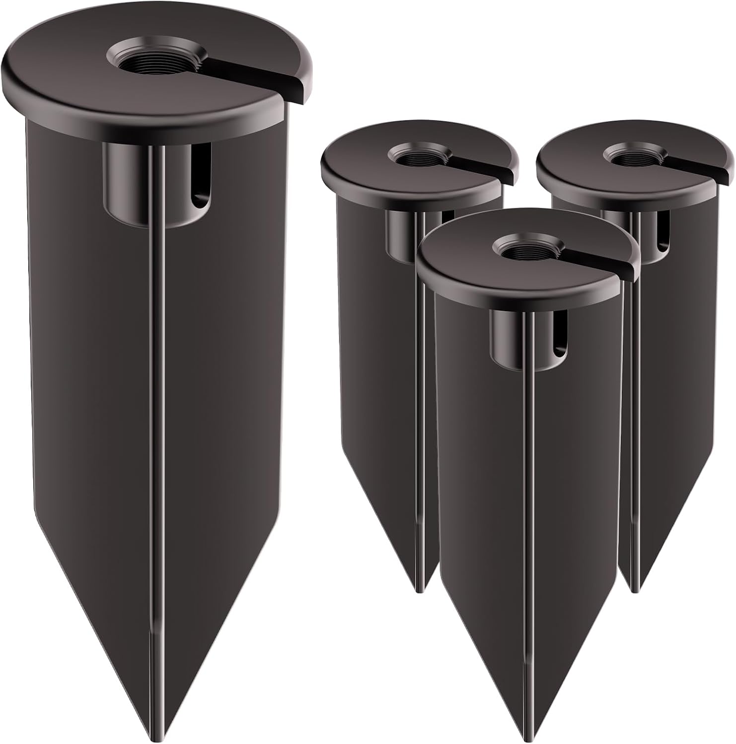 Landscape Lighting Stakes 1/2 NPT Female Thread Landscape Light Stakes Replacement 8 2/3" Length 2" Diameter with Side Wire Way for Easy Installation, 5-Count