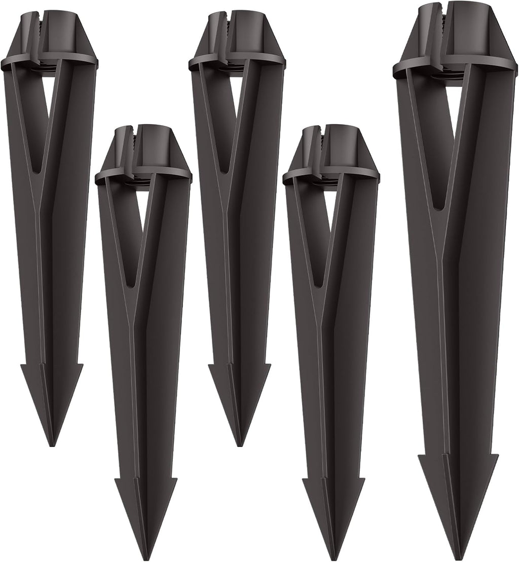 Landscape Lighting Stakes 1/2 NPT Female Thread Landscape Light Stakes Replacement 8 2/3" Length 2" Diameter with Side Wire Way for Easy Installation, 5-Count