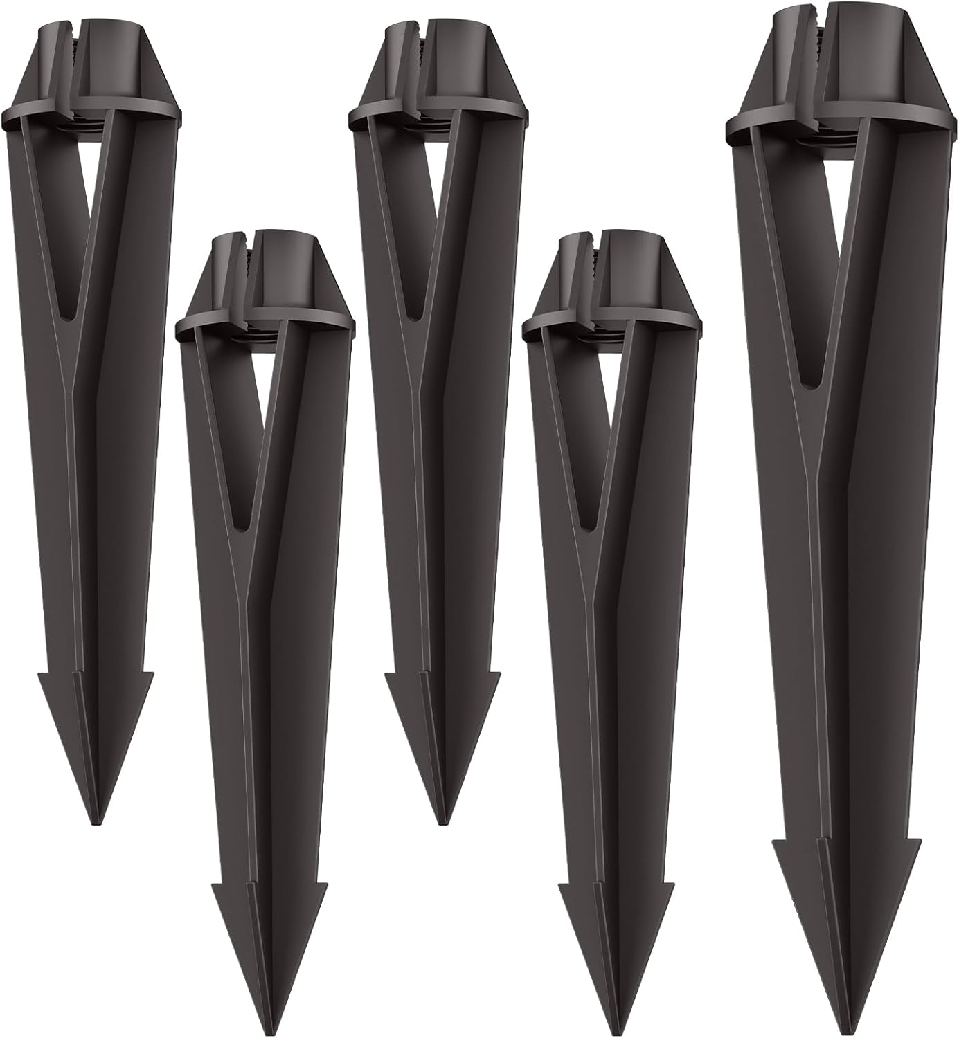 Landscape Lighting Stakes 1/2 NPT Female Thread Landscape Light Stakes Replacement 8 2/3" Length 2" Diameter with Side Wire Way for Easy Installation, 5-Count