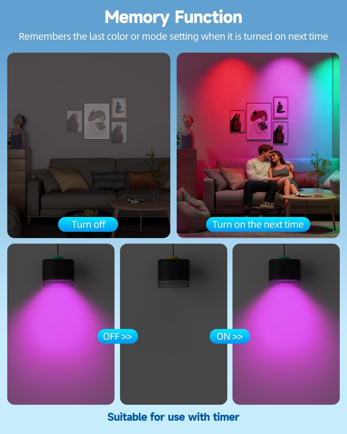 MR16 Color Changing LED Bulbs Outdoor Exclusive Single-Color Cycle Mode MR16 LED Bulb Color Changing Gu5.3 Base for Landscape Lighting RGB±CCT 2700K-6000K Remote Control, 6-Pack