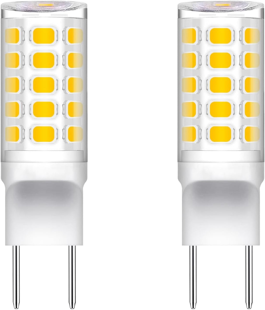 Upgraded Glass Microwave Light Bulbs Under Hood, G8 LED Bulb for LG Samsung GE Microwave Light Bulb GY8.6 Bi-Pin Base, 4W 120V Replace WB08X10057 WB08X10051 Warm White 2-Count