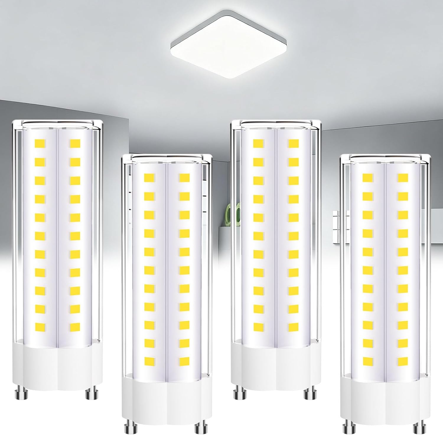 GU24 LED Bulb 5000K Daylight T2 Mls18guww GU24 LED Light Bulb 1600lm 120V Replace CFL Twist-in 2 Prong 18W 23W Fluorescent Light 100W Incandescent Replacement 4-Count