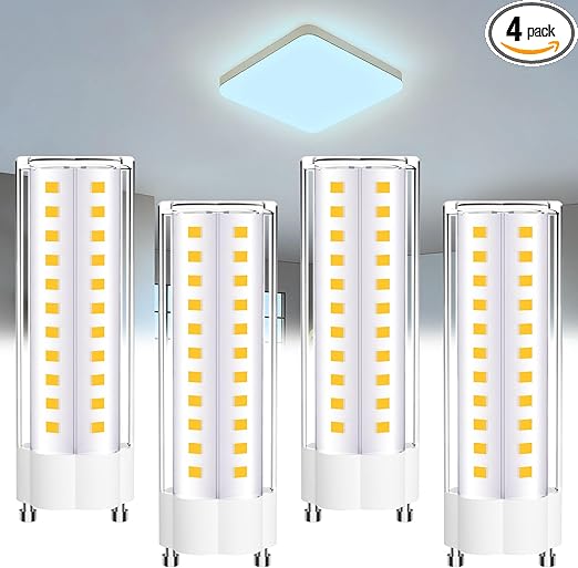 GU24 LED Bulb 5000K Daylight T2 Mls18guww GU24 LED Light Bulb 1600lm 120V Replace CFL Twist-in 2 Prong 18W 23W Fluorescent Light 100W Incandescent Replacement 4-Count