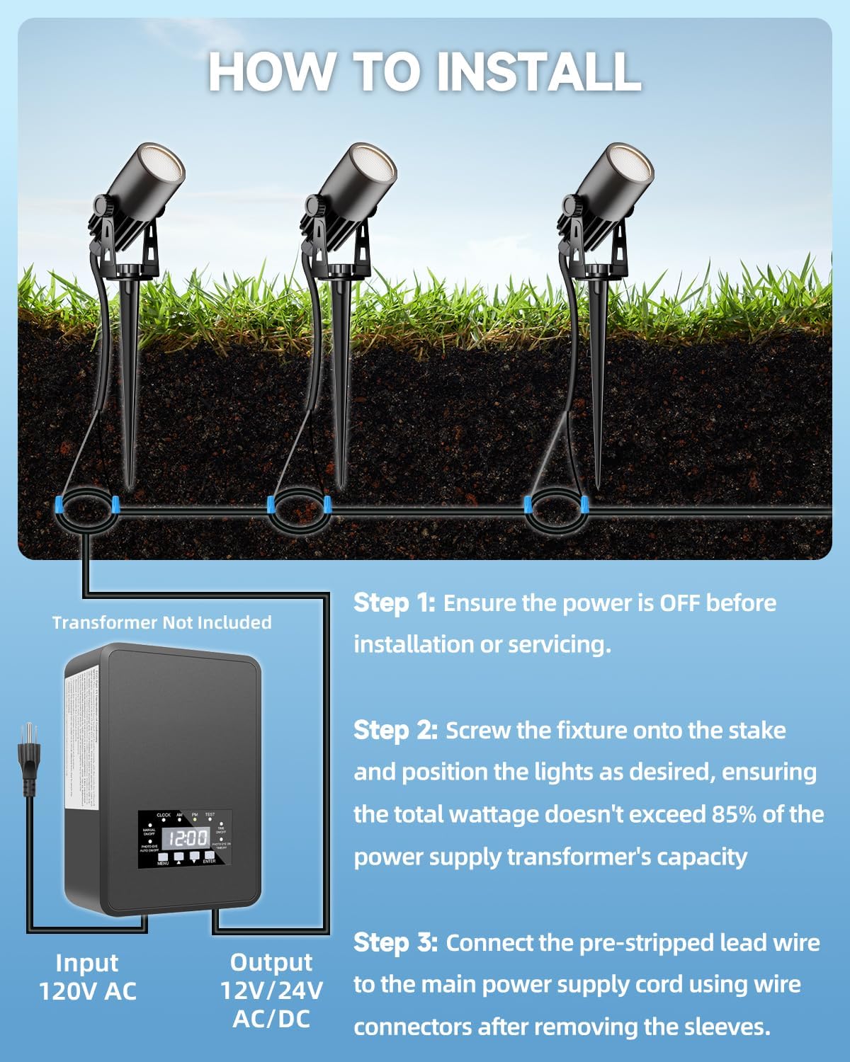 Outdoor Mini Spotlights, MR11 LED Bulb 12V Low Voltage Landscape Spotlight 2W 200lm, 2700K Warm White IP65 Waterproof Aluminum Light Fixture, 1 1/4" Short Head 4-Count