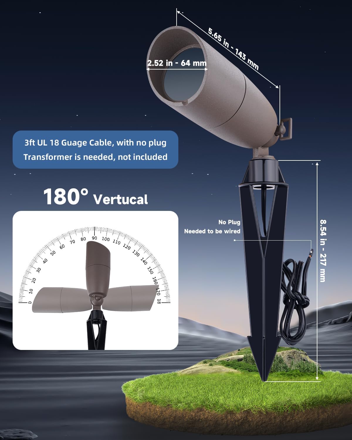 Landscape Spotlights Color Changing: 12V Low Voltage Spot Lights with 4W RGBW MR16 LED Bulb – Ideal for Landscape Spot Lights, Christmas Lighting & Decorative Setups