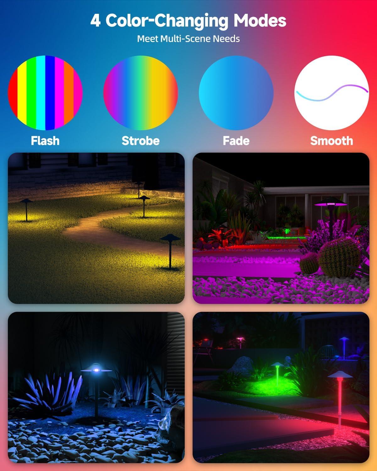 T10 LED Bulb Color Changing, RGB T10 T5 Wedge Base LED Bulb 12V-24V for LED Landscape Light Bulbs, Warm White+15 Multicolor Christmas Decoration Lights (3 Bulbs and one Remote)