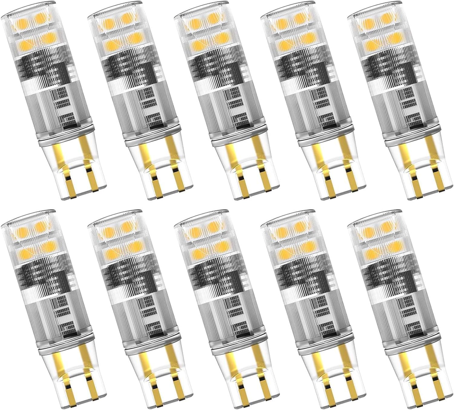 T5 Wedge Base LED Bulb 12V 1.5W T5 T10 Wedge Base LED Landscape Lights for 194 921 T10 7W 11 Watt Landscape Light Bulbs RV Camper Motorhome Dome Light 2700K Warm White 10-Count