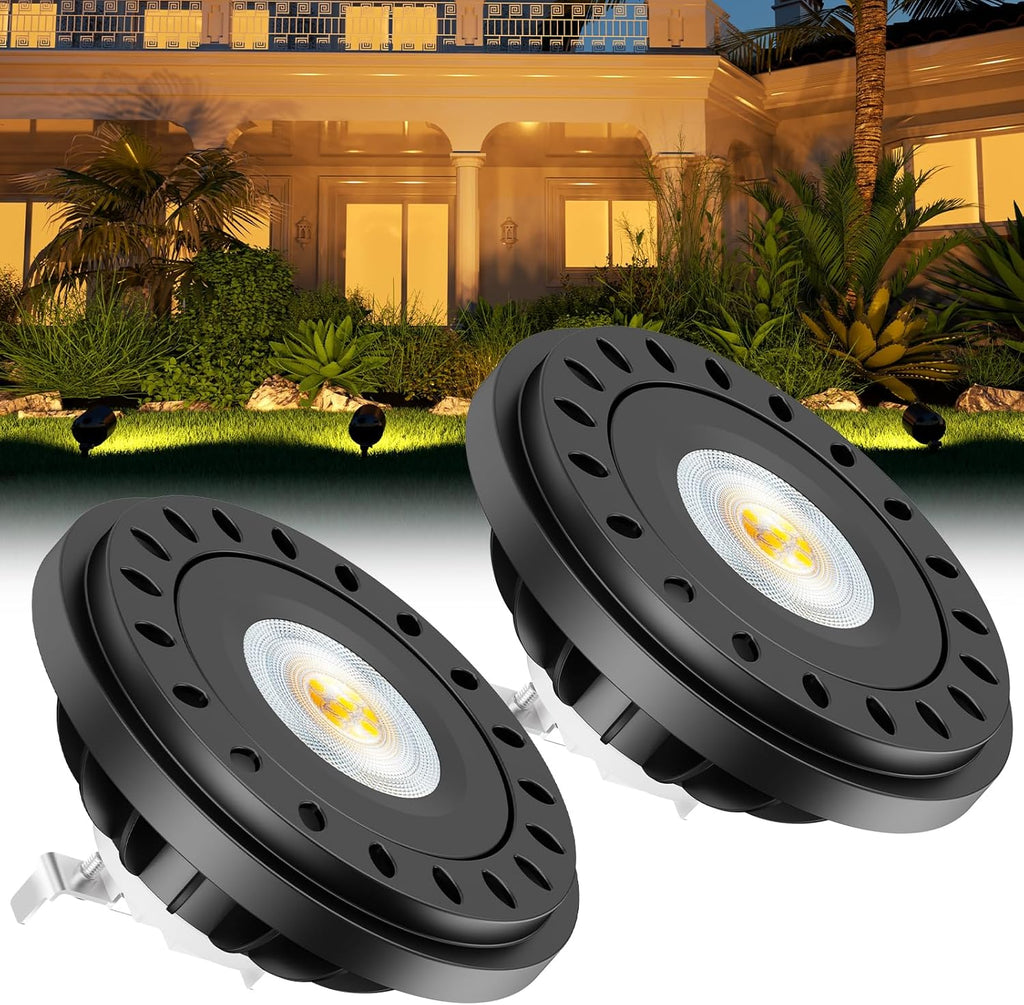 PAR36 LED Bulb 12V - 24V 10W IP67 PAR36 LED Landscape Bulb 2700K 850lm 75W/50W Traditional Low Voltage Landscape Spotlight Replacement G53 Base Flood Light/RV/Track Light Warm White 2-Pack