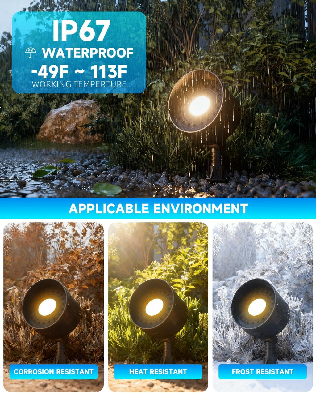 PAR36 LED Bulb 12V - 24V 10W IP67 PAR36 LED Landscape Bulb 2700K 850lm 75W/50W Traditional Low Voltage Landscape Spotlight Replacement G53 Base Flood Light/RV/Track Light Warm White 2-Pack
