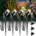 Outdoor Mini Spotlights, MR11 LED Bulb 12V Low Voltage Landscape Spotlight 2W 200lm, 2700K Warm White IP65 Waterproof Aluminum Light Fixture, 1 1/4" Short Head 4-Count