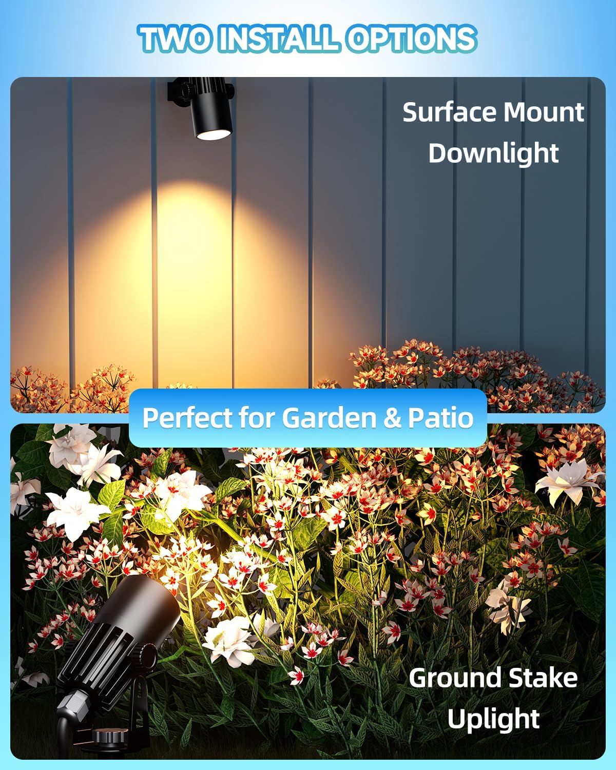 Outdoor Mini Spotlights, MR11 LED Bulb 12V Low Voltage Landscape Spotlight 2W 200lm, 2700K Warm White IP65 Waterproof Aluminum Light Fixture, 1 1/4" Short Head 4-Count