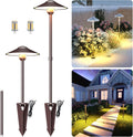 Low Voltage Landscape Path Lights, Aluminum Pathway Area Light, Replaceable 3W Warm White G4 LED Bulb, Extended Pole and Stake Included for Low Voltage Landscape Lighting, 2-Pack